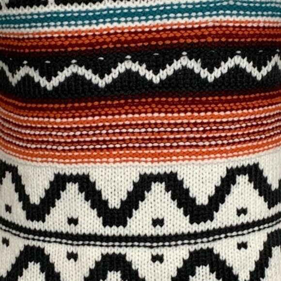 Anna Grace Small Chunky Knit Pullover Sweater Multicolor Aztec Stripe Cozy Fall - Picture 7 of 9